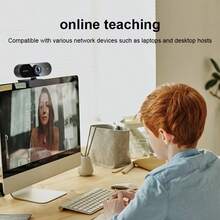 1080P自动对焦USB网络摄像头，支持360°旋转，即插即用，无需电池，适用于视频会议、在线课程、直播 | 时尚摄像头设计 | USB连接，电脑摄像头，笔记本电脑摄像头，直播摄像头，智能电视摄像头，笔记本电脑摄像头，网络摄像头，电脑配件，直播设备，USB摄像头