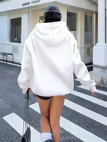 Get In Scavenger We Are Going Thrifting Graphic Oversized Hoodies For Women, Letter Print Winter Clothes, Loose Fit Long Sleeve Pocket Pullover, Womens Sweatshirts Black White Options, Winter Fashion Pullover Tops, Suitable For Parties, Outdoor Activities, And Leisure, Gift For Women, Perfect Holiday Gift, Size S-3XL - White - View 3