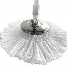 6 Pack Spin Mop Replacement Head For Hurricane 360° Spin Mop Systems, Microfiber Spin Mop Head, Round Shape Standard Universal Size Magic Mop Refill (White) - trắng - Xem 8