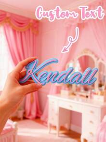 1pc Customized Illuminated Name Plate, Personalized TPU Name Plate, Home Decor Personalized Name Tag With Lighting Effect, 3D Printed, Personalized Bedroom Or Indoor Decor, Easy To Hang And Install, Suitable For Room, Wall, Door, House, Bedroom Decoration, Most Practical Item. - Multicolor - View 3