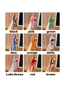 Series Woven Rope Pendant Plush Doll Nylon Lanyard, Ins Style Keychain, Carabiner, Bag Charm, Gift - Multicolor - View 1
