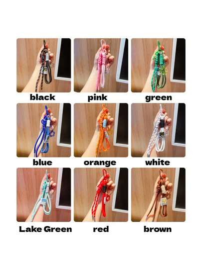 Series Woven Rope Pendant Plush Doll Nylon Lanyard, Ins Style Keychain, Carabiner, Bag Charm, Gift