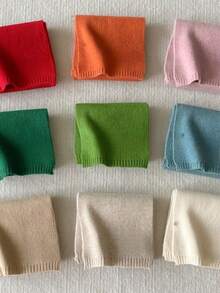 Korean Knitted Scarf Solid Color Double-Edged Imitation Cashmere Thick Warm Shawl Scarf Wraps For Women Men - Multicolor - View 14