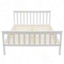 Cabeceros de cama - Blanco + Madera Maciza - Ver 3