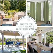 Home Fashions 026865643039 Panel de Cortina Sencillo con lengüeta sólida, para Interiores/Exteriores, , 52" x 84", 1, 1(132.1An x 274.3Al cm (1 Paneles) Verde) - Multicolor - Ver 3