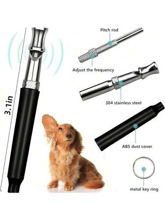 Ultrasonic Dog Whistle To Stop Barking - Adjustable Frequency & Silent Training Tool For Dogs/Neighbor's Pets | 1-Pack With Lanyard