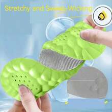 1 paire de semelles intérieures/insertions de chaussures polyvalentes, souples, amortissantes, à haute élasticité et respirantes, semelles intérieures mode, semelles confortables - gris-vert - Voir 4