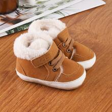 3-6-12个月婴儿冬季加厚保暖软底休闲鞋，适合0-1岁幼儿 - 棕色 - 查看 11
