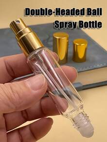 0.34oz Dual-Use Perfume Spray Bottles With Rollers-Transparent Glass, Refillable & Portable, Ideal For Travel & Office Essentials, Includes Eau De Toilette & Skincare Spray Bottles, Travel Accessories,Portable Fragrance Dispenser,Refillable Spray BottleBathroom Accessory Bathroom Decor
