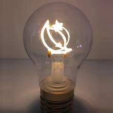 1pc Creative Bulb Lamp, Patterned Letter Bulb, Funny Bedside Atmosphere Light, Suitable For Bedroom & Living Room (USB Rechargeable) - Multicolor - View 3