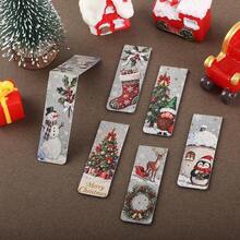 12 Piezas Separadores de Libros Marcadores Magnéticos, Bonitos Marcadores Página Magnéticos, Clips Página Magnéticos, Marcadores para Estudiantes Oficina Papelería Lectura, Cuadro - Marcadores de Navidad - Ver 7