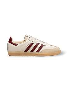 Adidas Samba OG运动鞋 透气吸汗 弹性好 百搭 印花Logo 易洗快干 日常步行户外女款(GS) 白色/红色 JQ8554 - 白色/紅色 - 查看 3
