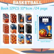 12pcs Football Themed Spiral Notebooks, Student Notebooks, Word Notebooks, Spiral Notebooks, Fabric Notebooks, Memo Pads, School Supplies, Student Prizes, Party Notebooks, Back To School Stationery, Christmas Notebooks - Multicolor - View 6