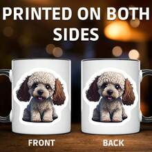 Cute Poodle Puppy Dog Mug - Adorable Animal Coffee Cup - Fluffy Dog Lover Gift - Perfect Gift For Dog Moms And Pet Owners - 11 Ounce Black Rim Handle Novelty Coffee Cup - WMUG0582-Black Rim - 1 - View 5