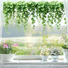 1片春绿树叶窗户静电贴膜玻璃墙贴浴室家居贴纸客厅卧室儿童房墙贴门墙贴电视沙发背景墙装饰 - 彩色 - 查看 6