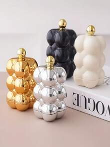 1pc Silver & Gold Toothpick Holder With Cotton Swab Storage, Ideal For Weddings, Birthdays, Graduations, Parties And Celebrations. This Holiday Toothpick Box Is Both A Decorative Piece And A Storage Container For Toothpicks And Cotton Swabs. - Multicolor - View 4