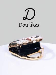 1 chiếc túi xách kim loại thiết kế tối giản với họa tiết hoa, dây đeo hoa thêu sequin, thích hợp cho các cô gái dự tiệc, cô dâu, người mới cưới và các quý cô công sở, dự tiệc, đám cưới. Đóng gói trong hộp nhỏ (họa tiết ngẫu nhiên), thích hợp cho công việc, đi công tác, đi chơi, đi làm. - Màu be - Xem 7