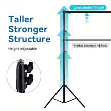 6.5x6.5ft Backdrop Support Stand Kit Adjustable Photography Studio Photo Background Support System With Carrying Bag And 4 Clips, For Parties, Photography, Projector Screen, Wedding, Decoration, Balloons - màu đen - Xem 2