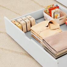 Two Drawers, Under-Bed Storage Space, MDF + Casters, White (93x67x20cm) (Drawers Only) - White - View 4