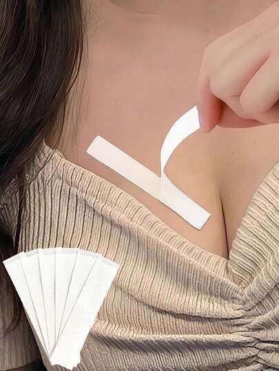 1/36/72pcs Anti-Flashing Breast Petals, Women Fashion Adhesive Tape, Non-Slip Clothing Tape, Dress Shoulder Strap Fixator, Double-Sided Wardrobe Tape, Back To School Essential, Party Outfit Savior - All Products Are Designed To Prevent Flashing And Ensure Your Clothing Stays Firmly In Place.