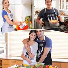 - Delantales de Navidad para parejas, regalo de despedida de soltera, toalla para horno, manopla, cocina, para boda, negro rojo, as shown in picture - Estilo clásico - Ver 5