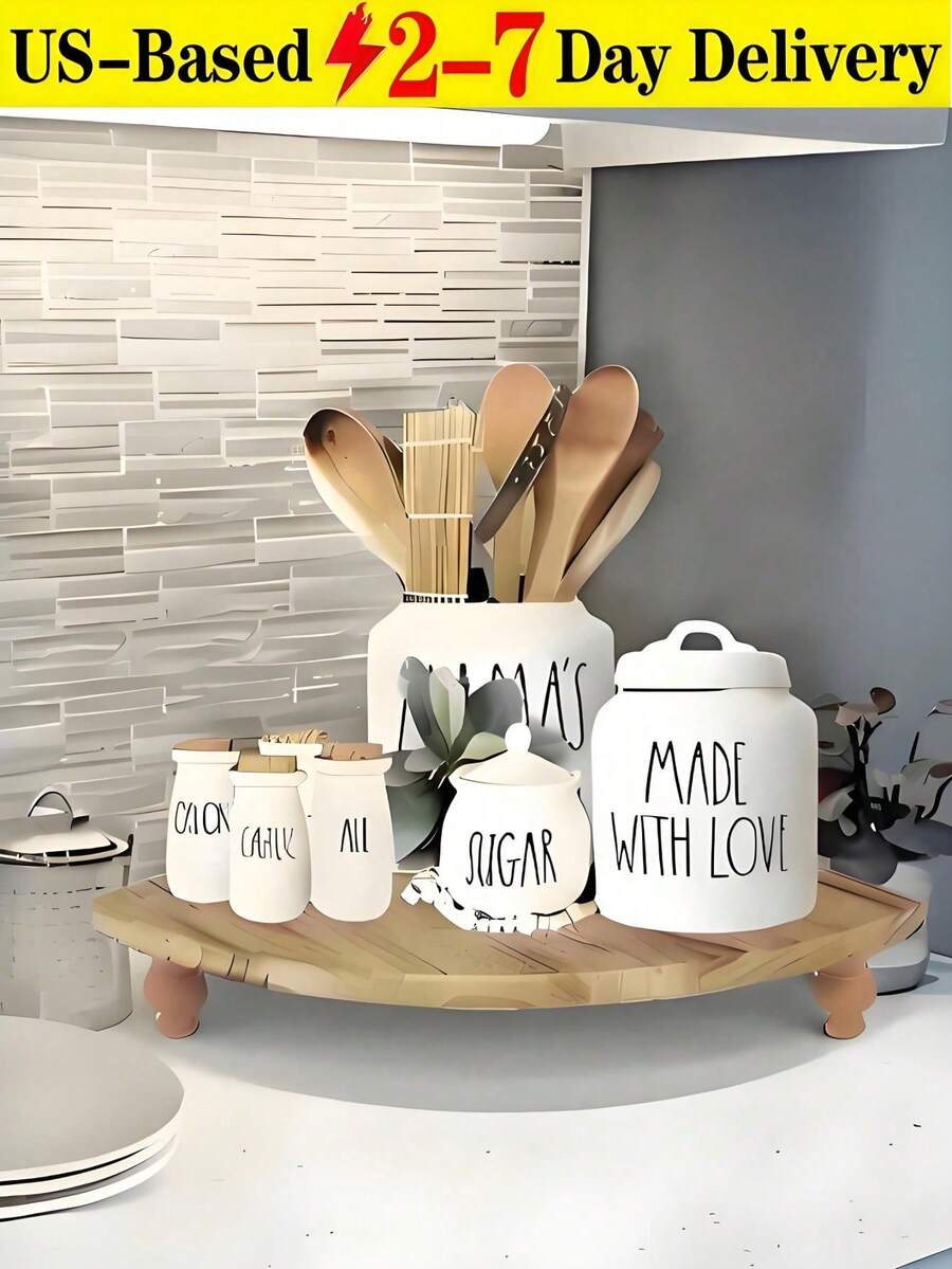 • High-Quality Solid Wood: This Corner Countertop Organizer Is Meticulously Crafted From 100% Solid Wood. Its Surface Retains The Natural Wood Grain, Making Each Piece Unique While Ensuring Durability.
• Multi-Functional Use: This Wooden Organizer Is Versatile And Can Be Used As A Centerpiece For Dining Tables In The Dining Room Or Living Room. It Can Organize Items On Kitchen Countertops, Coffee Bars, Or Bathroom Vanities. It Can Also Be Used As A Cake Stand At Parties.
• Charming Decorative Effect: Its Design Makes It A Great Choice For Various Decor Styles, Especially Rustic Styles. The Painted Surface Adds A Touch Of Elegance Whether Placed On A Coffee Table, Kitchen Counter, Or Desk.
• 100% Satisfaction Service: We Are Committed To Providing Our Customers With The Best Decorative Trays And Making Customer Satisfaction Our Mission. If You Have Any Questions Or Concerns, Please Feel In Touch With Us. - 彩色 - 查看 1