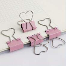 10 Pink Heart-Shaped Binder Clips For Paper, Notes, Photos, And Document Organization - Office, Home, School, And Craft Accessories - Bìa hồ sơ - 10 cái - Xem 7