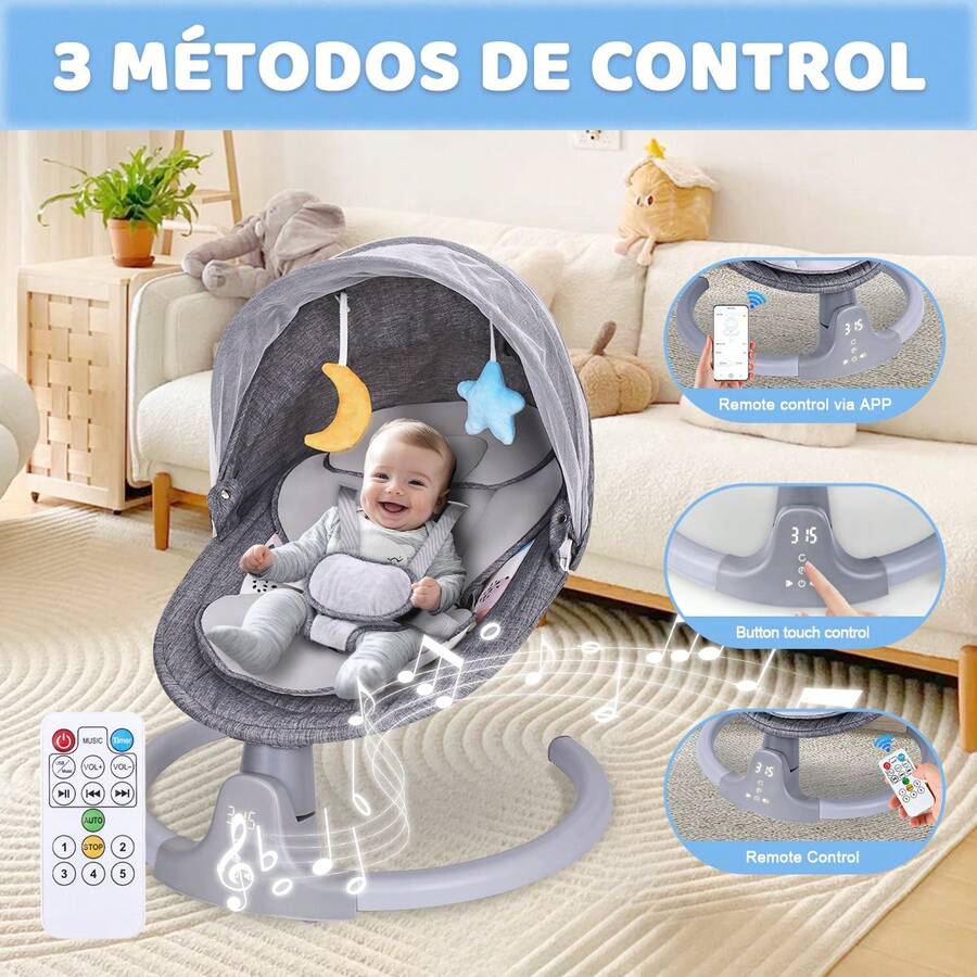 Multi-Directional Baby Rocker With Various Rocking Speeds, Easy To Carry, Electric Baby Rocker | Portable Baby Rocker With Remote