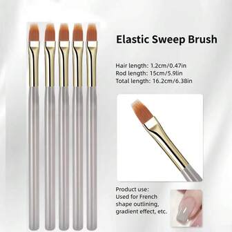 5Pcs Professional Nail Art Liner Brushes Set Fine Line Nail Brush Thin Detail Precision Drawing Brushes For Gel Nail Polish