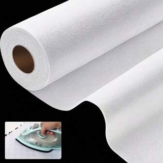 Medium Weight White 15 Yard Roll Of Iron-On Adhesive Fabric For Sewing, Crafts, And Home Decor