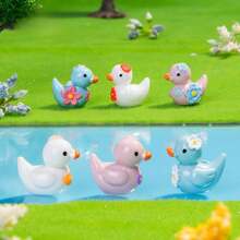 8/20/30/50个迷你树脂鸭，小动物，微型花卉鸭摆件，适用于家居装饰、微型花园、家居景观、水族箱工艺品、派对装饰（颜色随机） - 彩色 - 查看 5