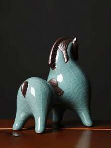 精美唐代陶瓷马雕像 - 多功能室内/室外装饰，适合家居和办公室，完美的家居饰品 - 彩色 - 查看 9