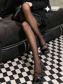 1 Pair Of Women's High-Density Soft Elastic Silky Smooth Shiny 360 Degree Seamless Jumpsuit Stockings - Black - View 5