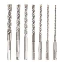 ريشة ثقب الصدمة المتقاطعة، ريشة ثقب الحفر الكهربائي ذات المقبض الدائري، ريشة ثقب الإسمنت عبر الحائط، ريشة ثقب جديدة من نوع لفائف العجين المقلي ذات الحفرتين والشقين العميقين - فضي - مشاهدة 11