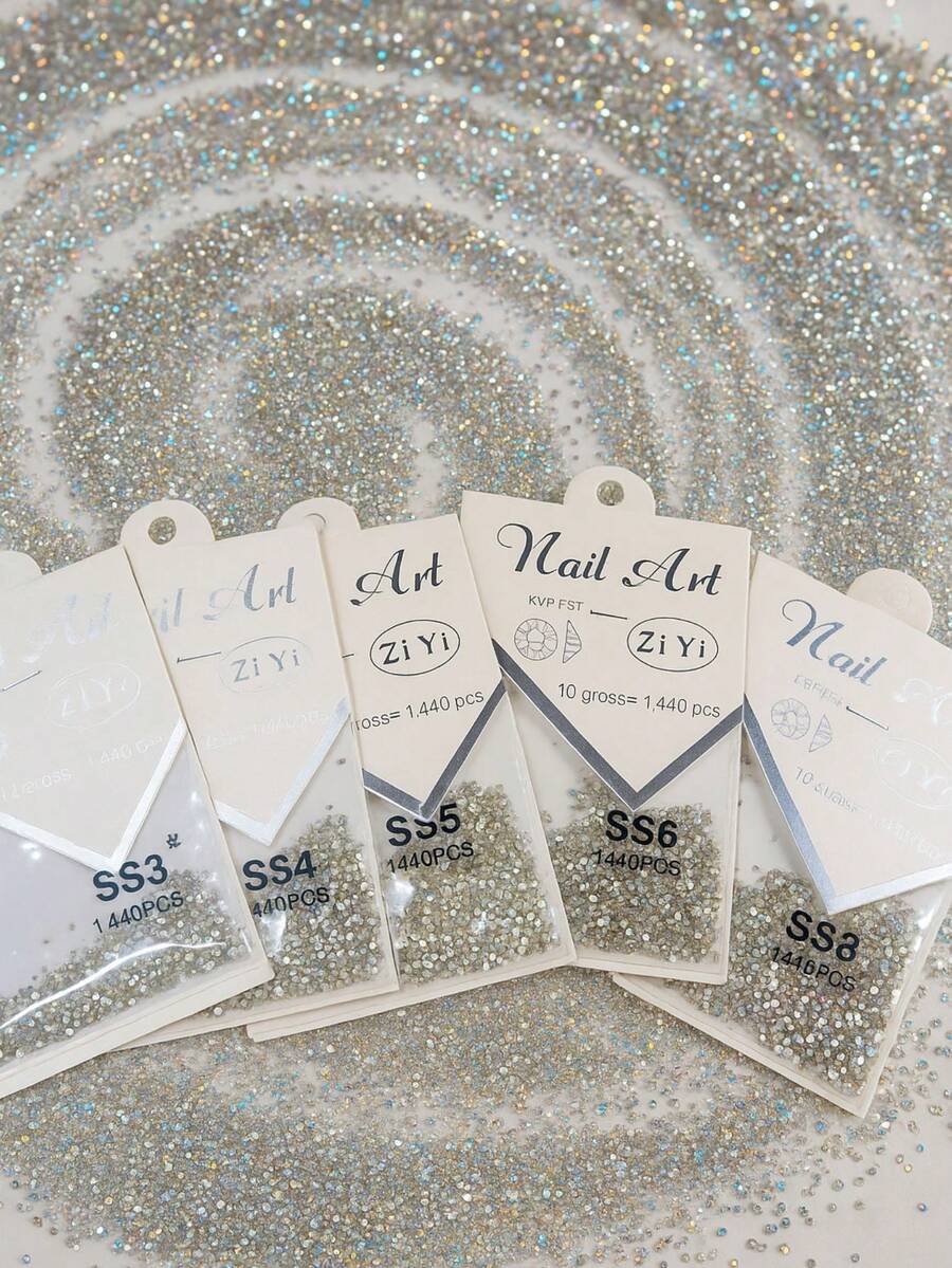 Tesouro direto Import Rhinestone Nail Art Decoration SS3/SS4/SS5/SS6/SS8, Carnival, Encapsulated Nails - SS4 - View 1