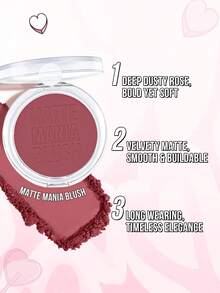 MISSLYN哑光腮红,持久显色,8种色号可选,质地柔滑,高显色度,哑光妆效,易于涂抹,彩妆品牌产品,面部彩妆,适合女性和女孩,冬季必备,Y2K风格,时尚百搭,生日礼物、情人节礼物、派对必备、新年礼物,最佳颜色,无动物实验,纯素配方。 - ##110 Rose Berry - 查看 5