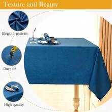 Mantel rectangular diagonal jacquard impermeable y resistente a las arrugas, mantel de tela a cuadros elegante con patrn de cuadrcula para cocina y exterior, rojo borgoa, 132.08x 177.8 - Azul aguamarina + 304,8 x 152,4 cm (Rectangular) - Ver 3