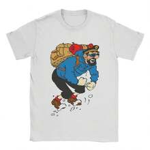 Camisetas de capitán Haddock para hombre, Tops de aodón 100% de dibujos animados, camiseta de manga corta con cuello redondo, camisetas de verano.jpg220g WoM-en's 100% Cotton T-Shirt - Feminine and Comfortable FiT-Suitable for all people, whether woM-en or M-enhigh-quality durable fabric suitable for all seans,ft to the touch but built to lastBreathabletops woM.en fall outfiT.S for woM.en vaC.Ation outfiT.S woM.en halloween costume - Blanco - Ver 1