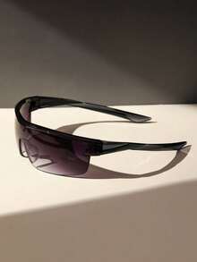 1件 Gemotrical 塑料超大 Y2k 女士旅行眉框环绕式时尚眼镜户外配件 - 漸層灰 - 查看 3