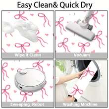 1Pc Pink Bow And Heart Pattern Bathroom Mat - Non-Slip, Quick-Drying Bathroom Mat With Soft Pink Bow And Background, Durable Rubber Backing, Machine Washable Indoor/Outdoor Rug, Suitable For Bathrooms, Bedrooms, Kitchens, And Laundry Rooms - Modern Home Decor Mat. - Nhiều màu - Xem 8