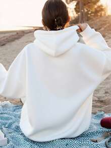 Graphic Oversized Hoodies Sweatshirts For Women, Pink Lip Print Pattern On Letter J Print Winter Clothes, Loose Fit Long Sleeve Pocket Pullover, Girls Sweatshirts, Winter Fashion Pullover Tops, Suitable For Parties, Outdoor Activities, And Leisure, Gift For Women, Holiday Gift, Perfect Gift, Size S-3XL - 白色 - 查看 3