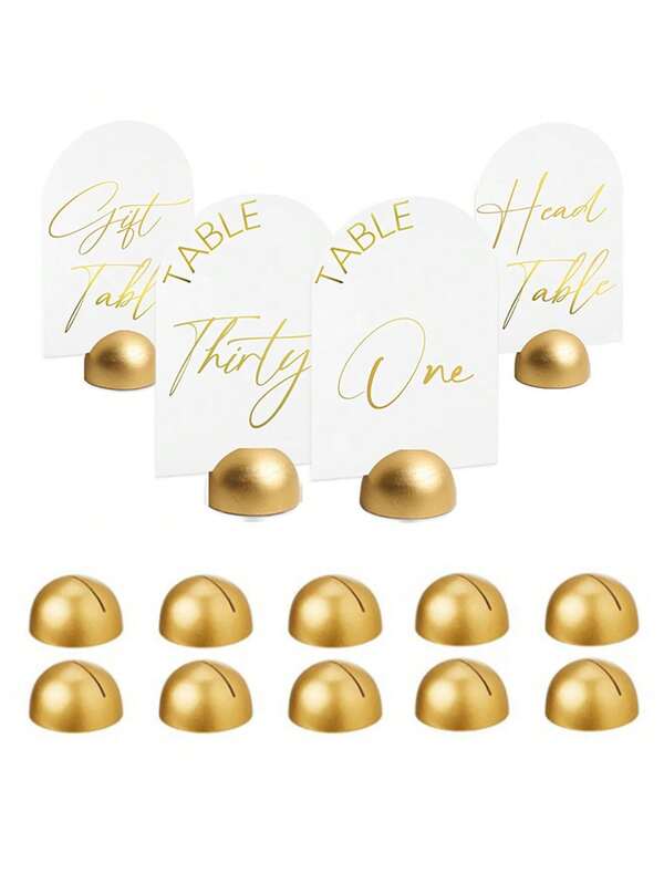 1/6/12pcs Elegant Wooden Table Card Holders - Compact & Lightweight For Weddings, Christmas Parties, Birthdays | Perfect For Business Cards & Seating Arrangements