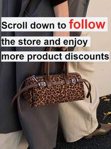 1个时尚PU通勤包，简约纯色复古风休闲单肩包，适合女性通勤、约会、购物，秋冬季适用。 - 彩色 - 查看 6