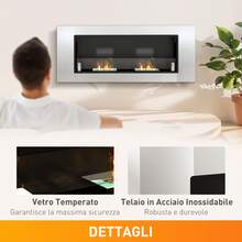 HOMCOM Outdoor Fireplace - Silver - View 3