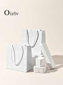 Oirlv 1 Hộp đựng trang sức, hộp đựng trang sức, nhẫn, hoa tai, vòng cổ, mặt dây chuyền, vòng tay, hộp đựng quà tặng cho đám cưới, hộp trưng bày trang sức/hộp trưng bày nhẫn/hộp trưng bày hoa tai, hộp trưng bày vòng cổ/hộp đựng vòng tay - trắng - Xem 8