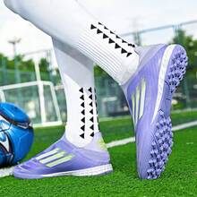 男士足球鞋、女士足球鞋、户外透气运动专业鞋、青少年足球鞋，男女皆宜 - 紫色 - 查看 4