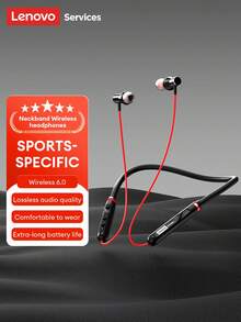 Lenovo 联想Y111颈挂式蓝牙耳机，运动跑步防汗，超长续航，HIFI音质，低延迟，高清通话带麦克风，被动降噪，无线耳塞 - 彩色 - 查看 16