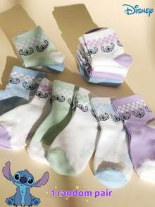 Disney 1/5/10 Pairs Stitch Cartoon Socks For Women, Girls, Men, Comfortable, Breathable, Moisture-Wicking, Odor-Resistant, Suitable For Daily Casual Wear, Back To School, Holidays, Christmas Gifts For Family, Friends, Students, Boyfriend/Girlfriend - Multicolor - View 15