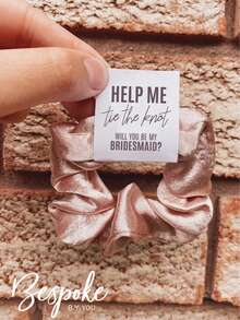 1/2/3pcs Customized Name Silk Hair Scrunchies, Personalized Hair Scrunchies, Bride Customized Hair Scrunchies, Bridesmaid Customized Hair Scrunchies, Personalized Hair Ties, Bridesmaid Gift Customized Hair Ties - Silk Scrunchies - View 8