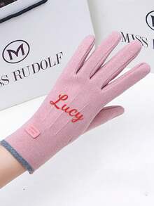 Customized Winter Warm Gloves, Suitable For Winter, Women/Men, Windproof And Warm, Fit For Cycling, Driving, Party, Work, School, Home, Running, Hiking, Outdoor Sports, Christmas Gift, Comfortable Fabric, Non-Slip, Touchscreen, Lightweight, One Size, Personalized, Anniversary Gift, Wedding Gift, Bride Gift, Bridesmaid Gift, Wife Gift, Women Gift, Girlfriend Gift, Exclusive Customization - Multicolor - View 5